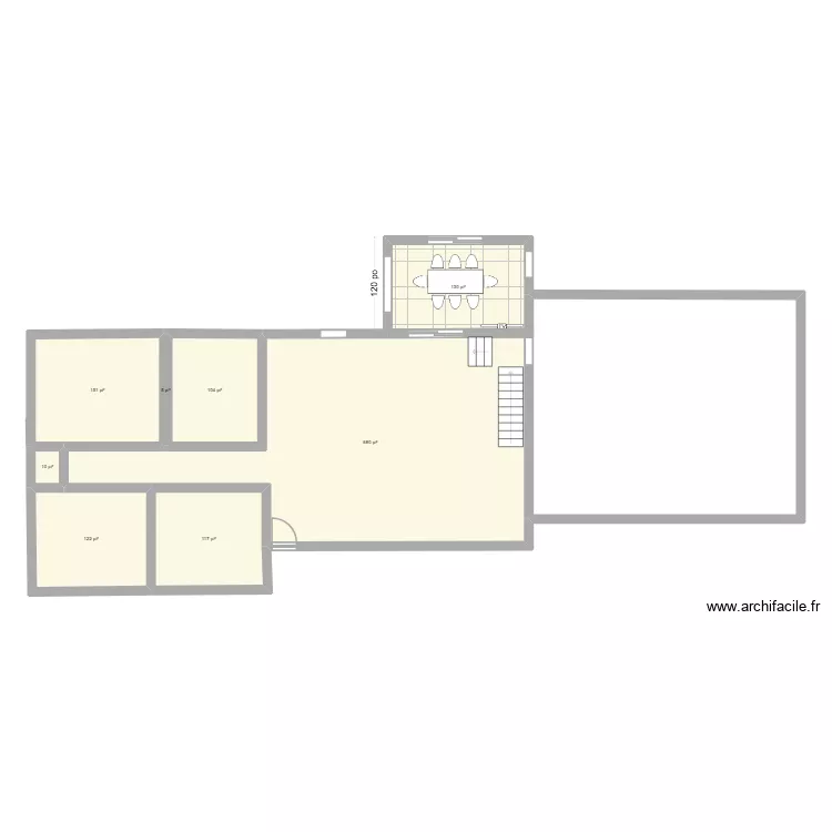 maison. Plan de 8  et 123 m²