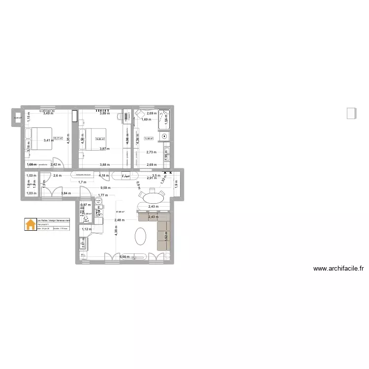 LES HALLES version 10. Plan de 7 Pièces et 95 m² LES HALLES version 10. Plan de 7 Pièces et 95 m²