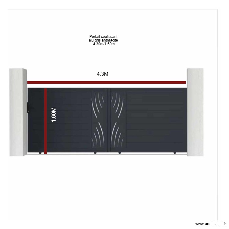 portail coulissant. Plan de 0 pièce et 0 m2