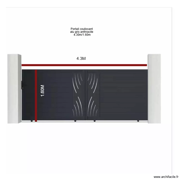 portail coulissant. Plan de portail coulissant. Plan de