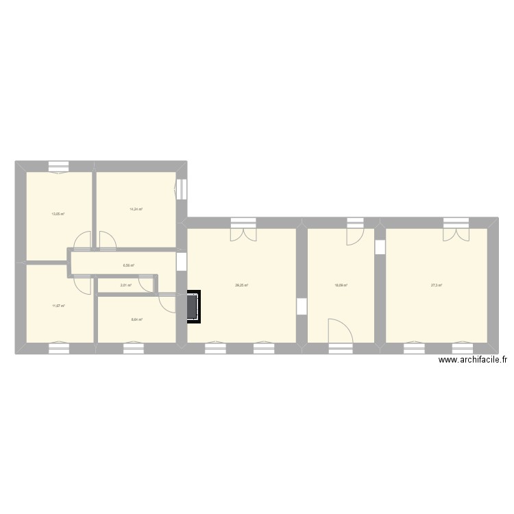 Maison2. Plan de 9 pièces et 131 m2