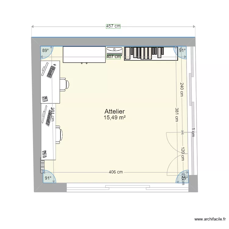 attelier 3&egrave;me version. Plan de 