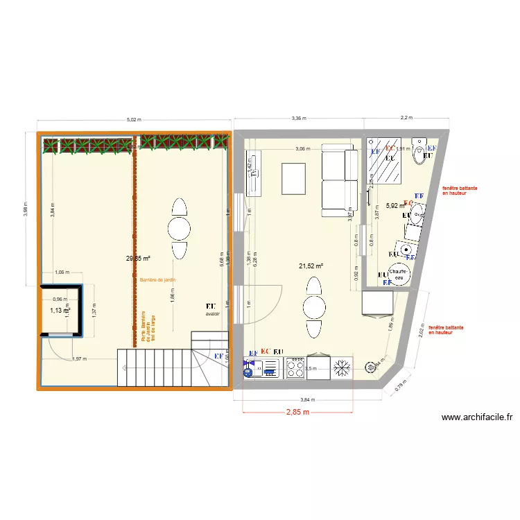 Thuillat 26 Studio RDC Projet Plomb V1. Plan de 
