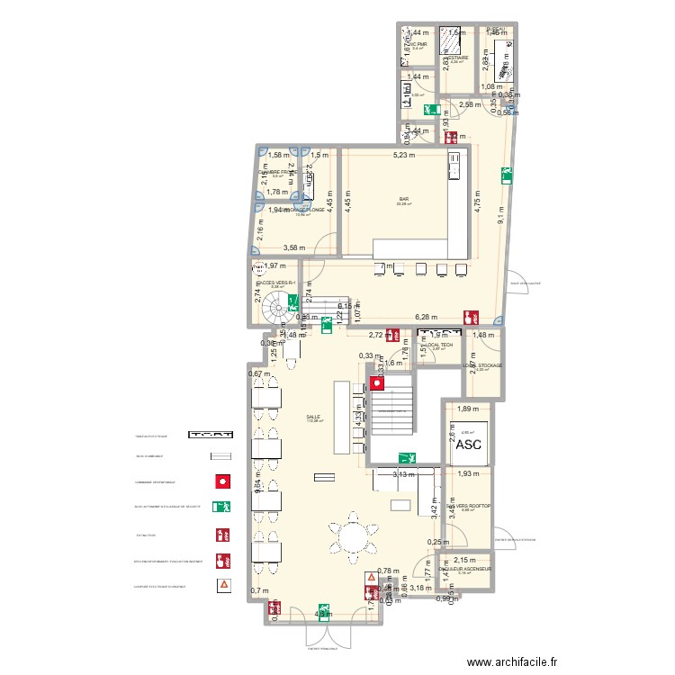 SUNSET RDC amenagement meuble. Plan de 16 pièces et 193 m2