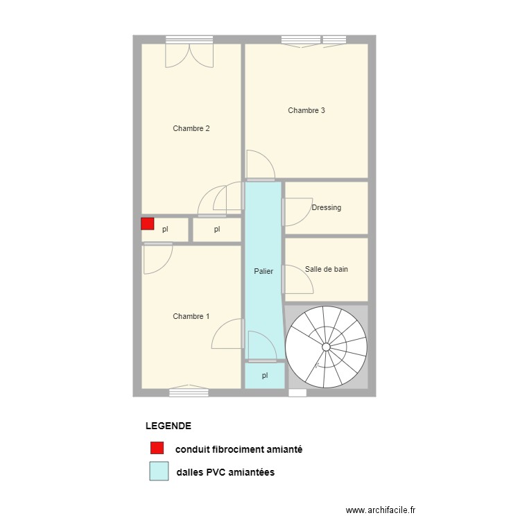 coulaines etage. Plan de 10 pièces et 47 m2