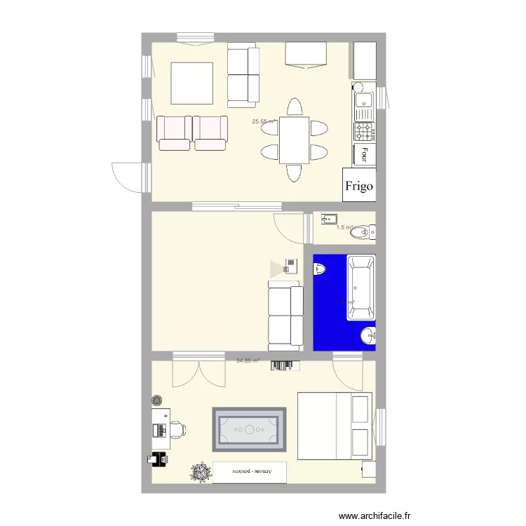 appartement 60m2 sacha. Plan de appartement 60m2 sacha. Plan de