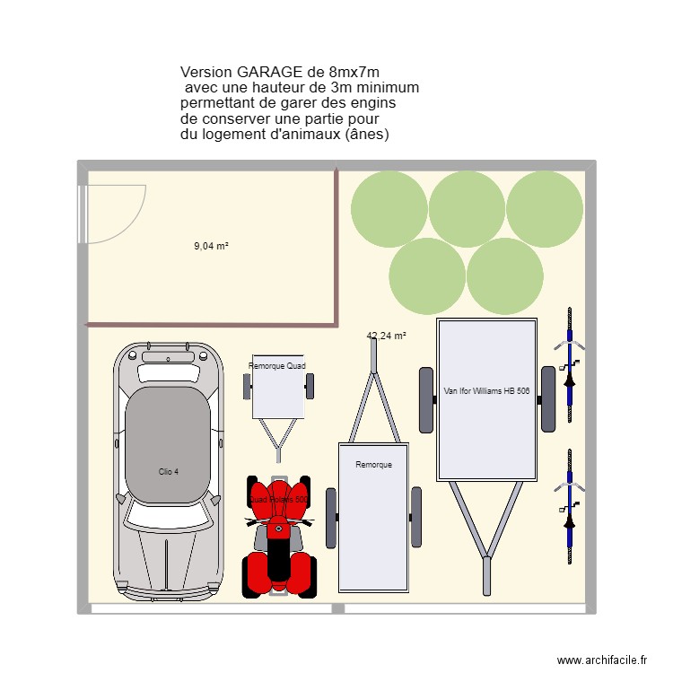 Hangar Abris V5. Plan de 4 pièces et 103 m2