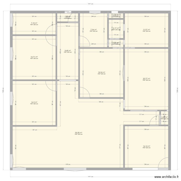 rania f.. Plan de 15 pièces et 179 m2