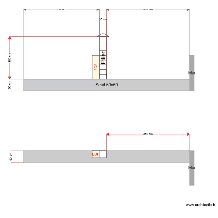 portail. Plan de 4 pièces et 7 m2