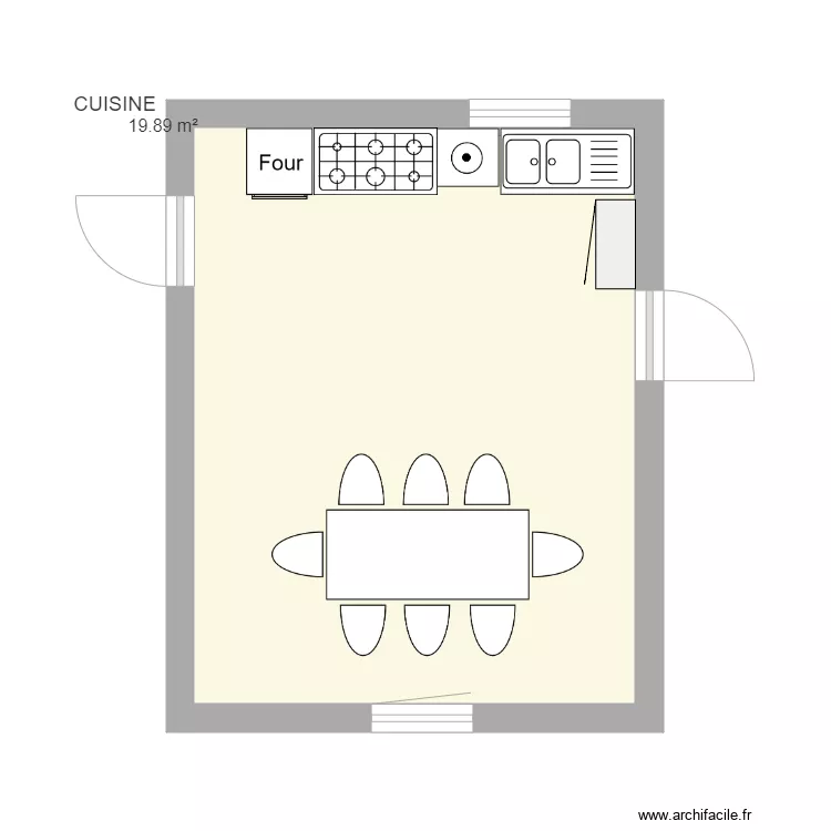 Maison Teddy et Zelia Cuisine. Plan de 
