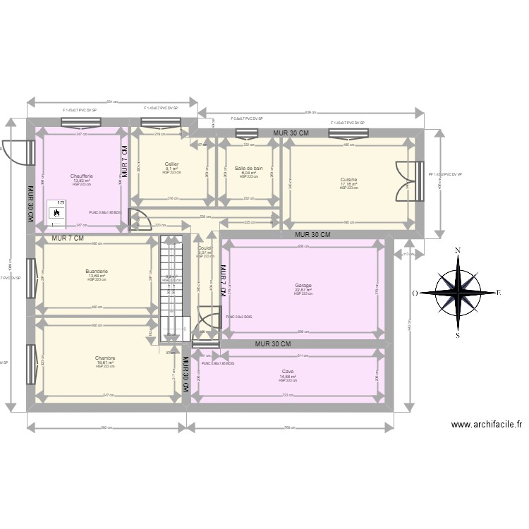 COISSARD. Plan de 20 pièces et 359 m2