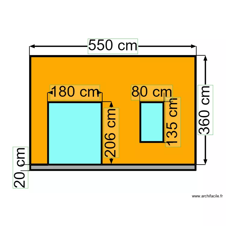 facade Nord. Plan de 