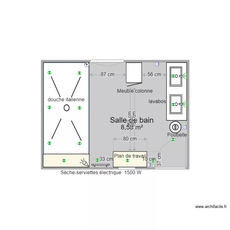 projet salle de bain . Plan de projet salle de bain . Plan de