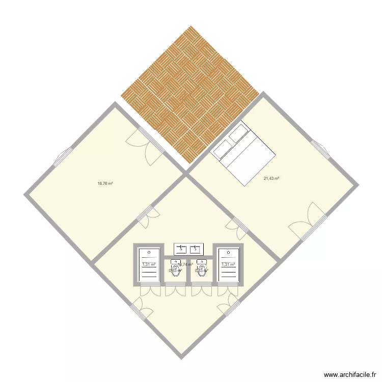 4 chambres. Plan de 4 chambres. Plan de
