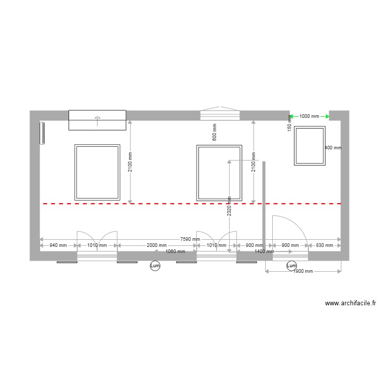 Salon et entrée  positionnement Velux. Plan de 0 pièce et 0 m2