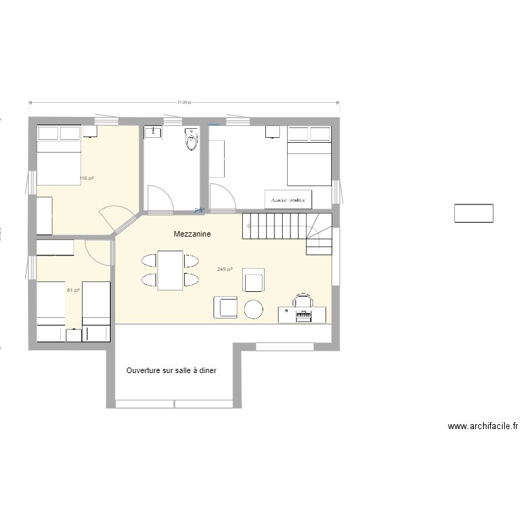 extension escalier centre 2. Plan de 0 pièce et 0 m2