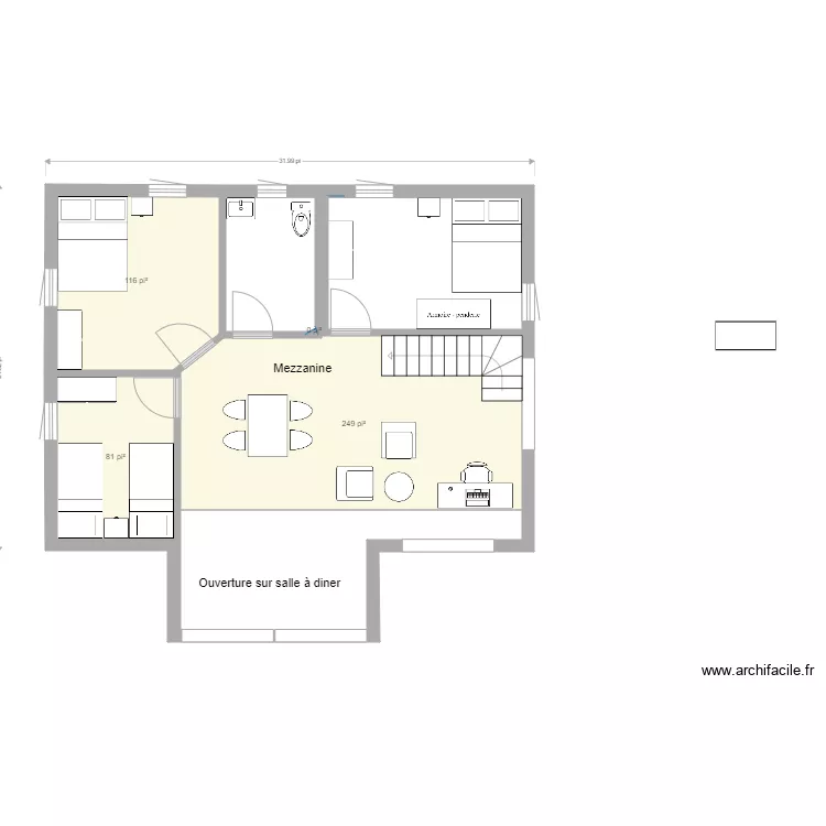 extension escalier centre 2. Plan de 