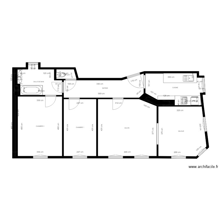 BI 7678. Plan de 10 pièces et 84 m2