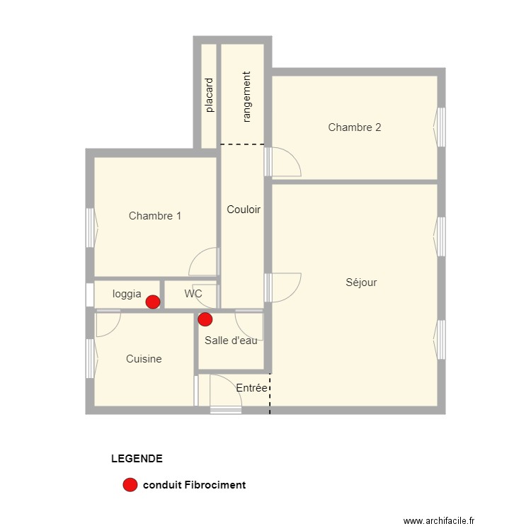 appartement aury. Plan de 9 pièces et 64 m2