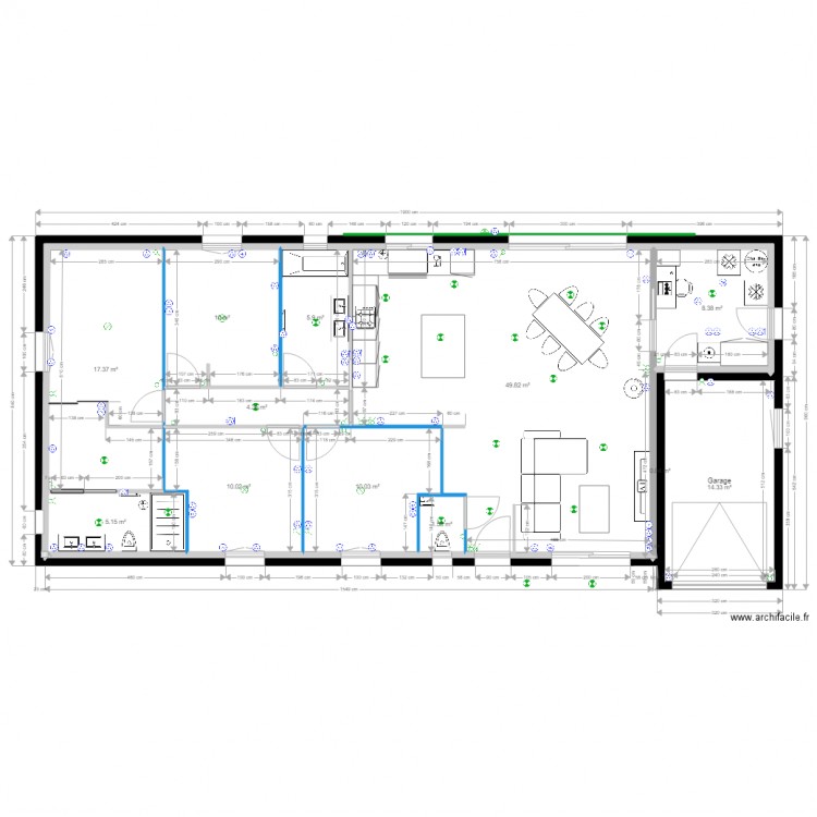 Plan maison final sans terrasse. Plan de 0 pièce et 0 m2