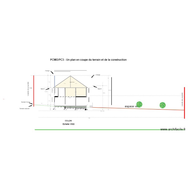 coupe terrain LATERAL 2. Plan de 0 pièce et 0 m2