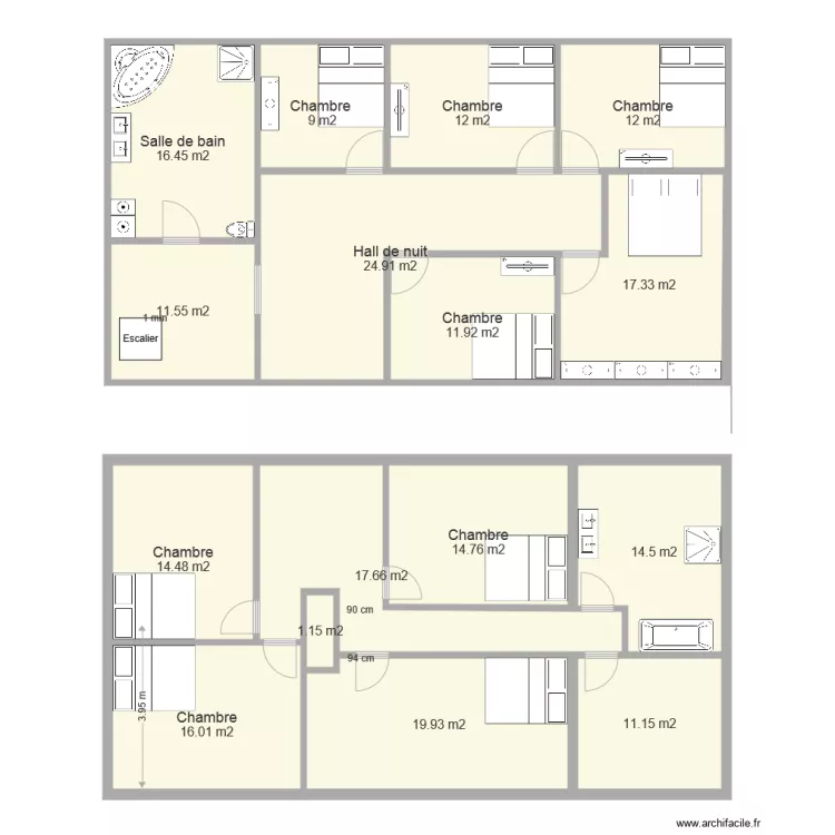 Maison Wodecq Haut suite. Plan de 