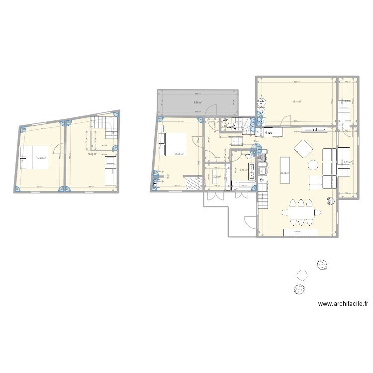 Le Chalet Sandrine. Plan de 10 pièces et 146 m2