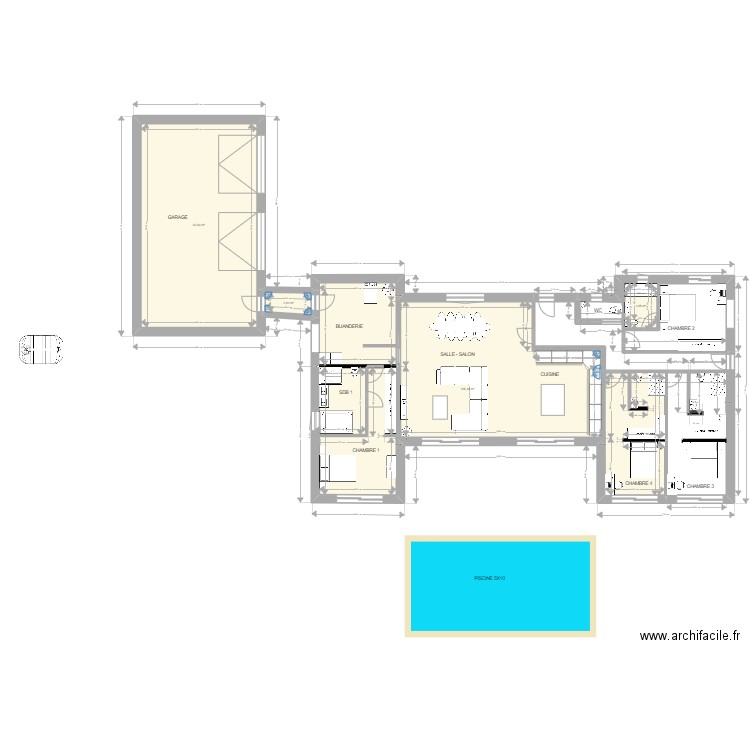 brcol. Plan de 4 pièces et 197 m2