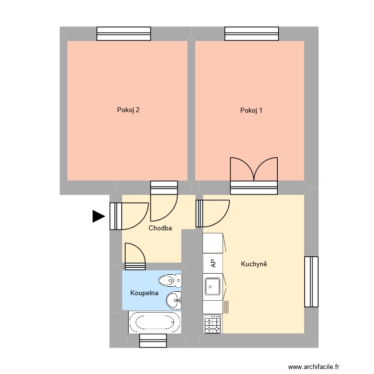 Hornick&yacute;ch učňů 2154, byt 6. Plan de 0 pièce et 0 m2