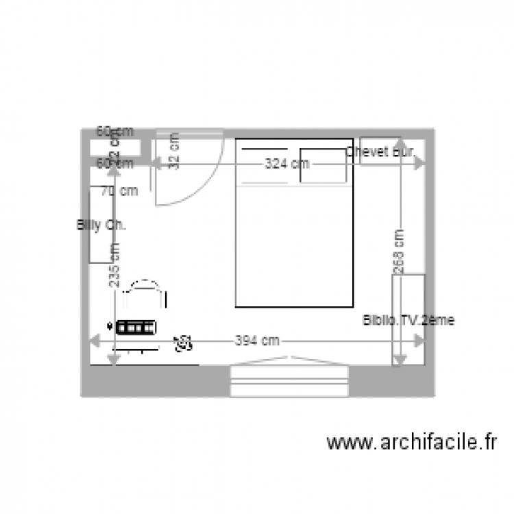 Chambre michel Gagny. Plan de 0 pièce et 0 m2