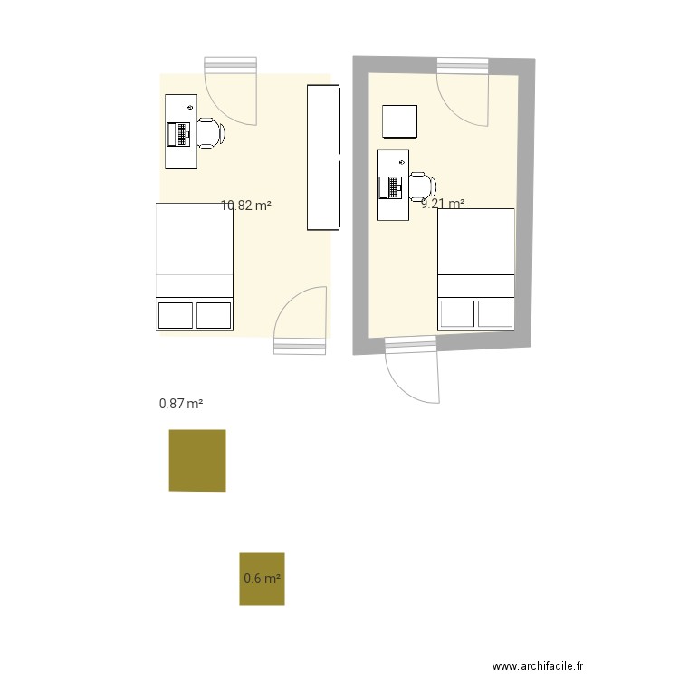 Chambres. Plan de 0 pièce et 0 m2