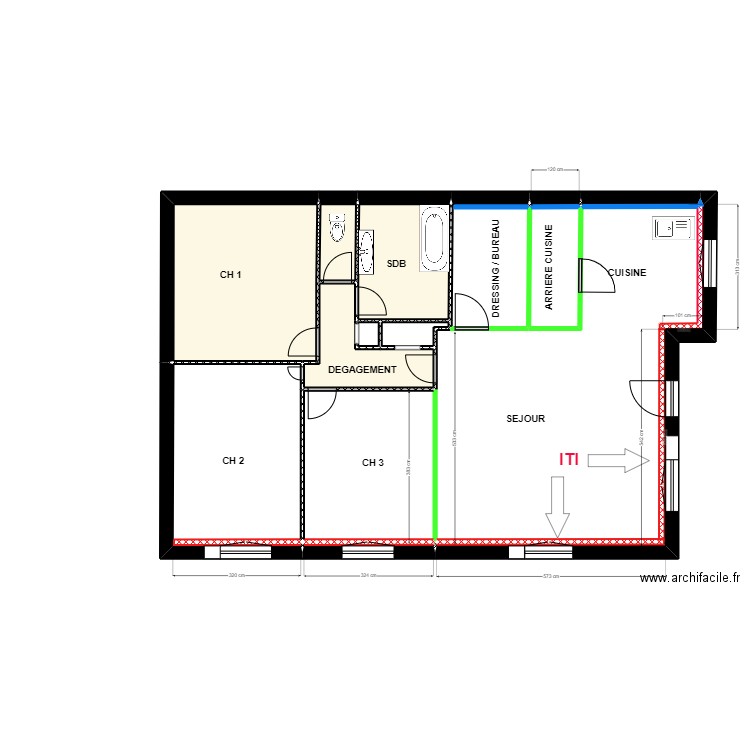 poli etage projet. Plan de 14 pièces et 102 m2