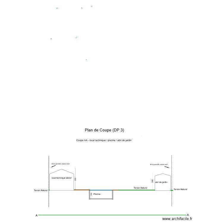 Plan Coupe AA. Plan de 0 pièce et 0 m2