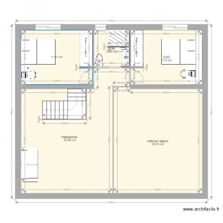 etage. Plan de 0 pièce et 0 m2