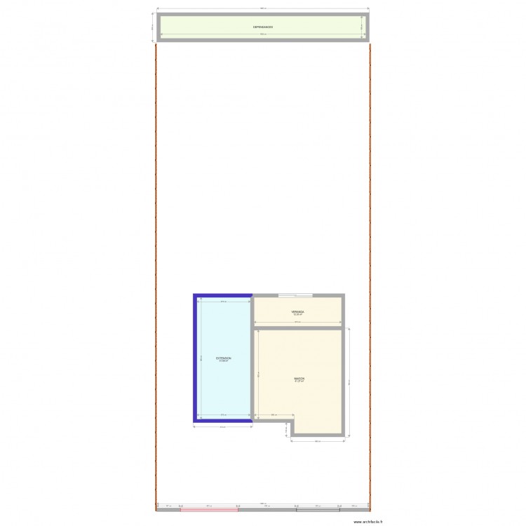 Projet extension. Plan de 0 pièce et 0 m2