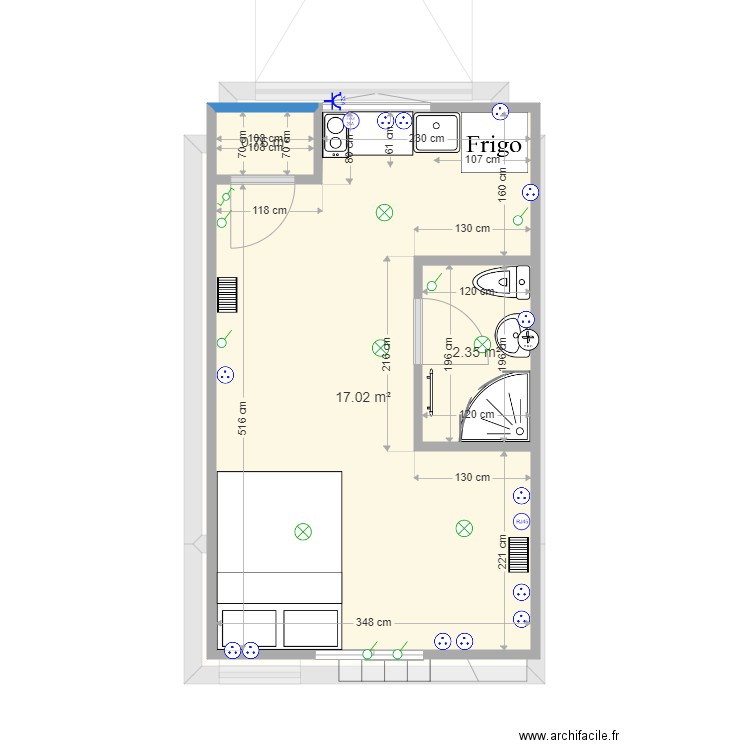 daraspe existant. Plan de 0 pièce et 0 m2