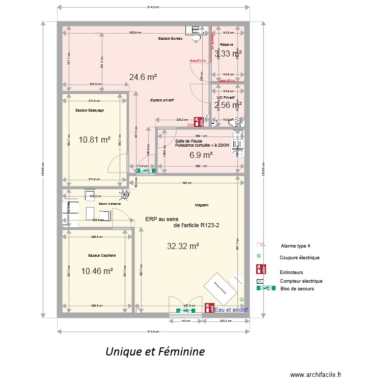 unique et féminine 6. Plan de 0 pièce et 0 m2