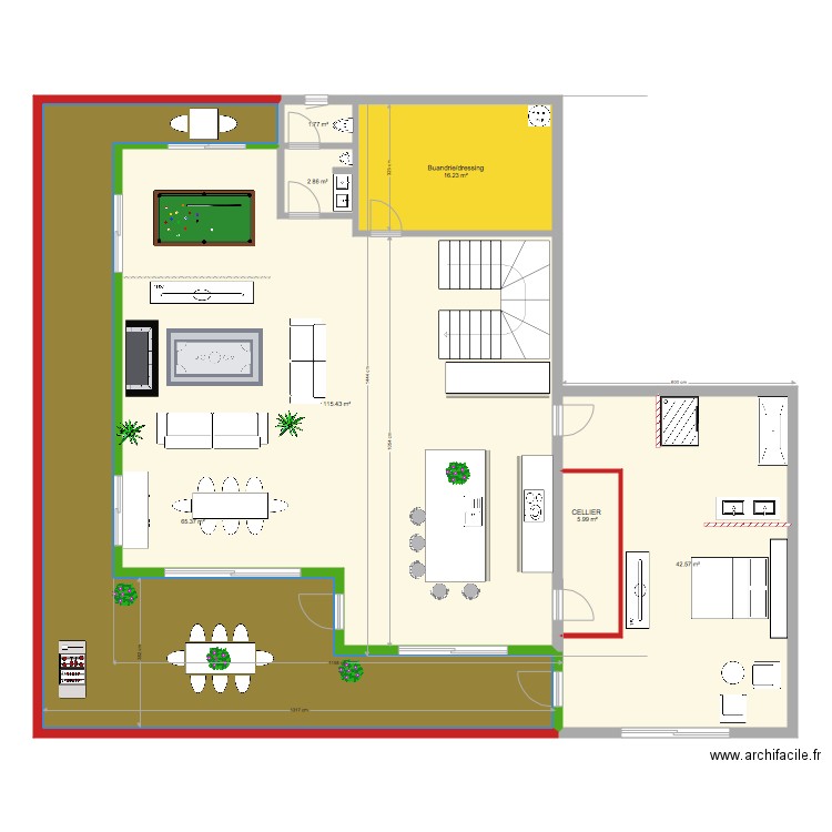 PLAN DU RDC CHALET . Plan de 0 pièce et 0 m2