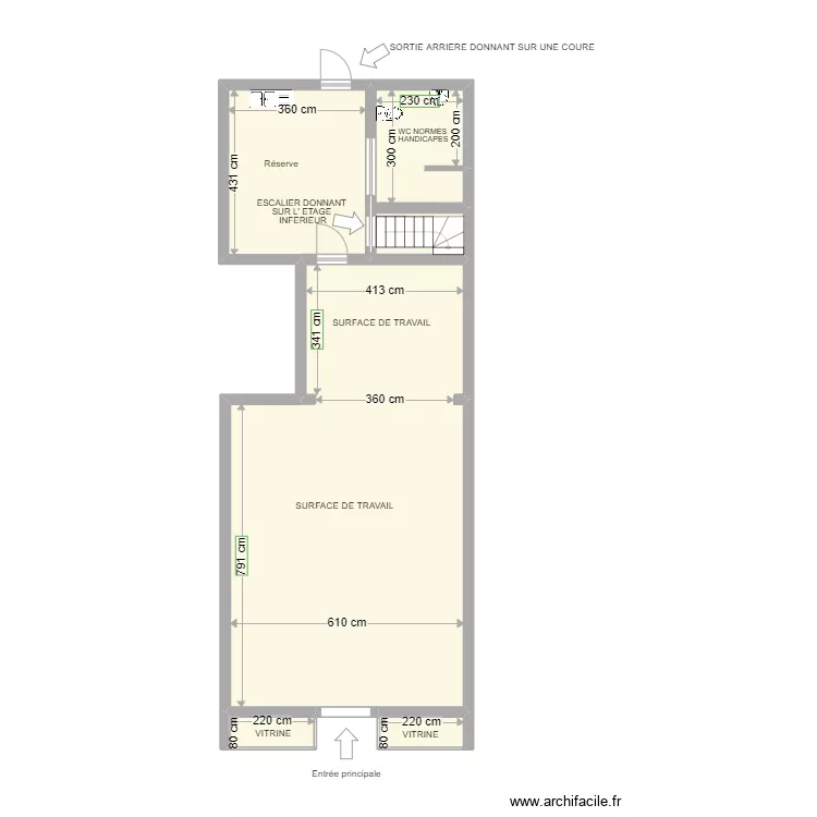 local l onglerie. Plan de 