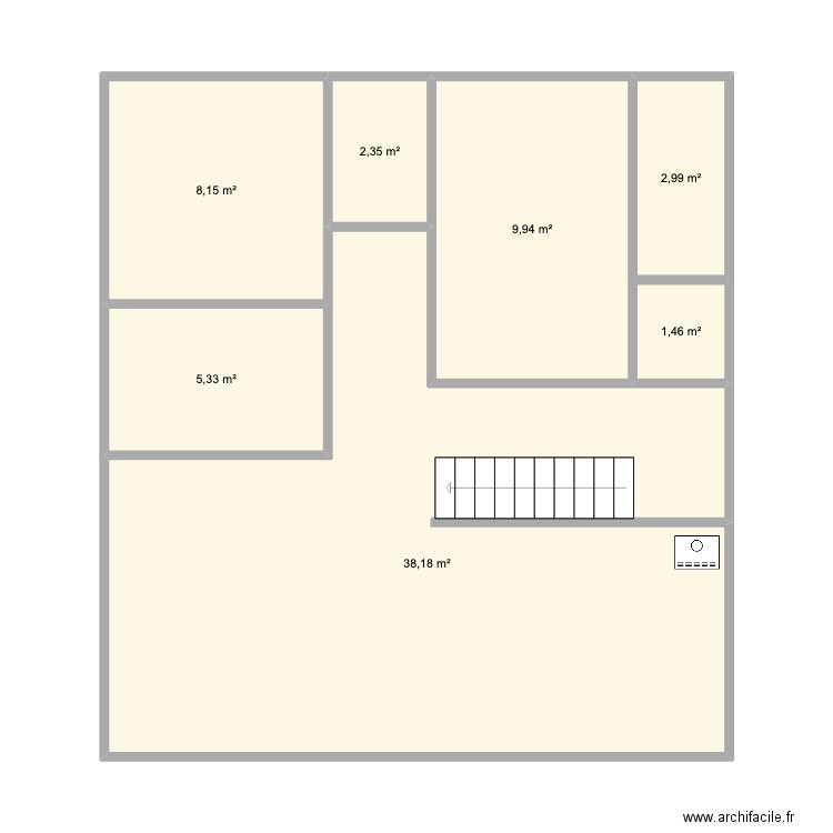 Maison Nadege. Plan de 7 pièces et 68 m2
