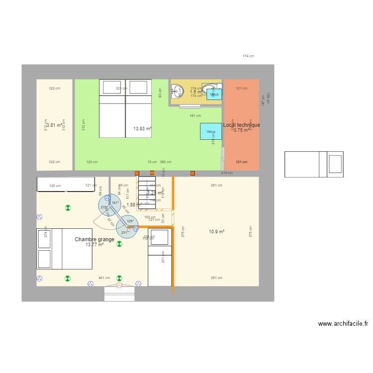 chambre mezzanine V67 du 2 nov 2018 . Plan de 0 pièce et 0 m2