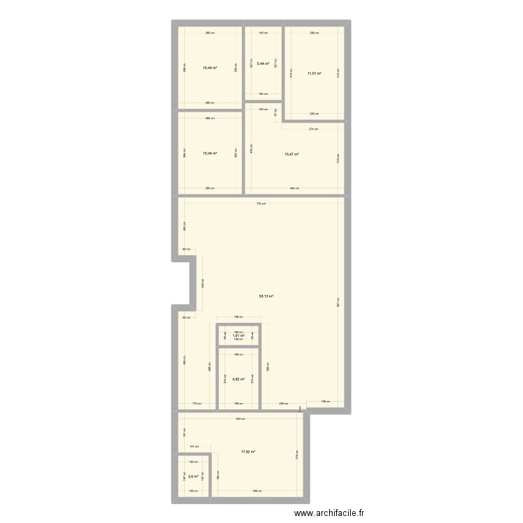 candresse. Plan de 10 pièces et 139 m2