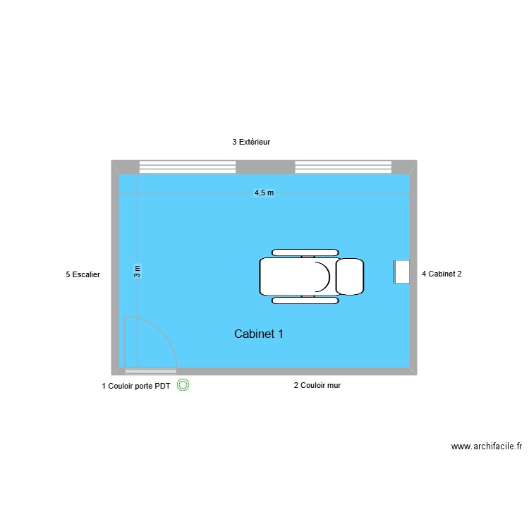 61199 Cabinet 1. Plan de 1 pièce et 14 m2