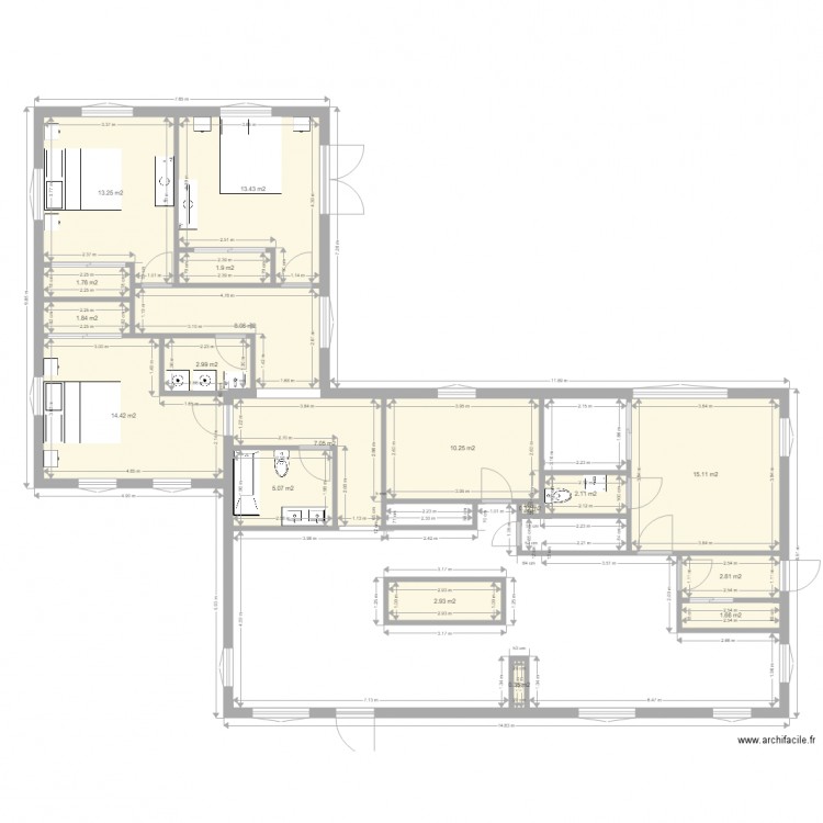 agrandissement maison. Plan de 0 pièce et 0 m2