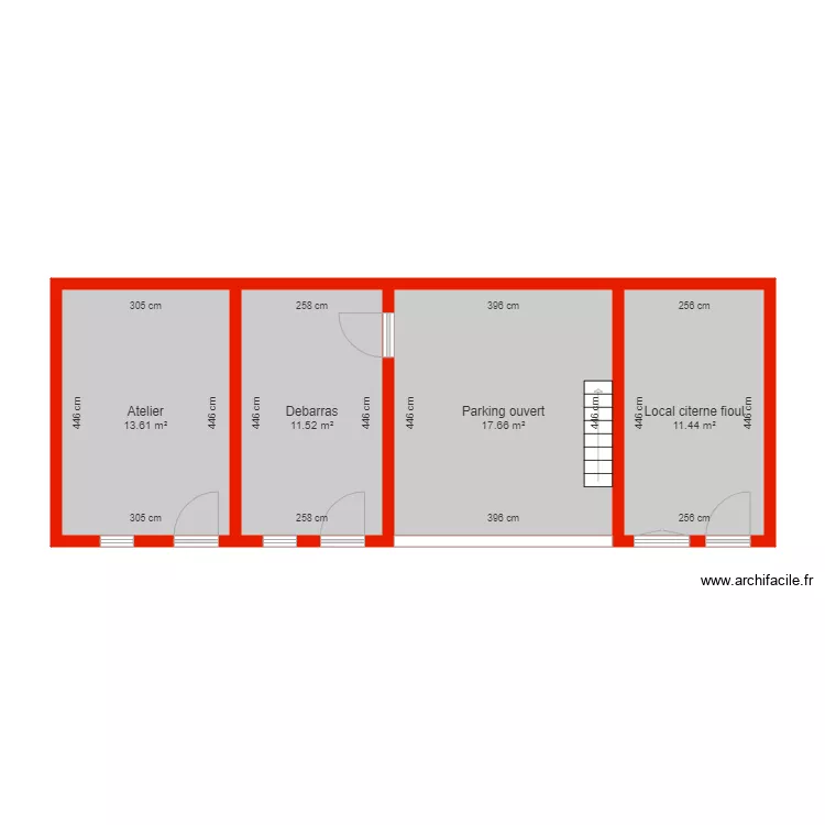 BI 5780 annexe d&eacute;pendance c&ocirc;t&eacute;. Plan de 