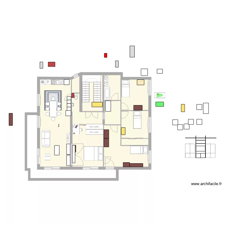 MAISON AVEC BUREAU. Plan de 