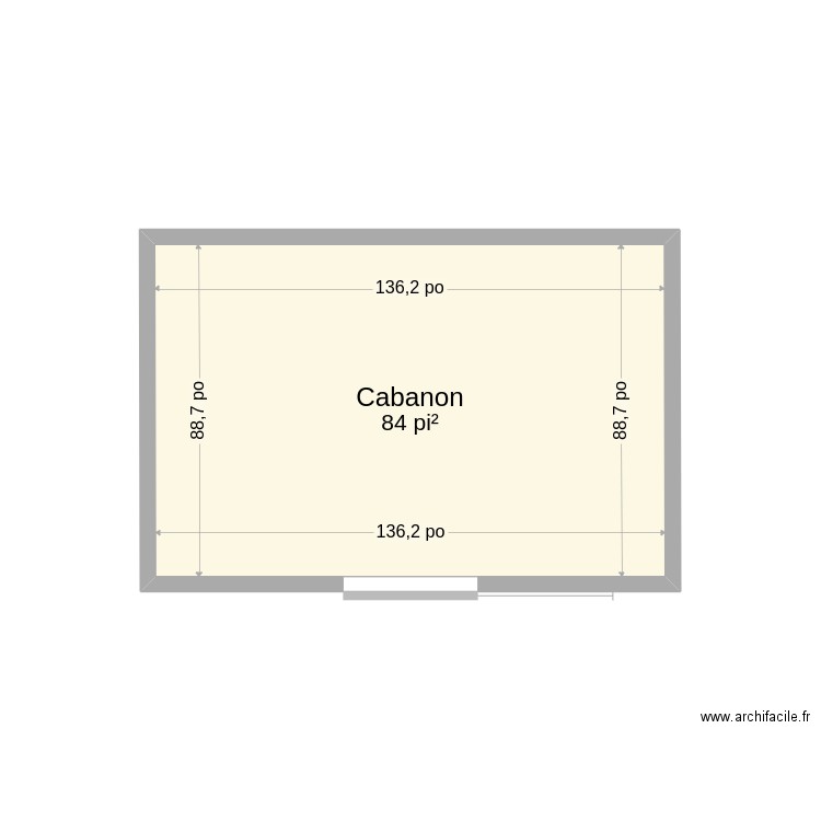 ABRI DE JARDIN. Plan de 1 pièce et 8 m2