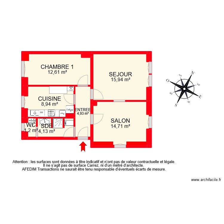 BI 9545 . Plan de 19 pièces et 64 m2