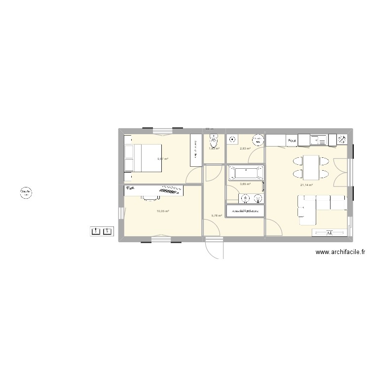 maison 60m2. Plan de 0 pièce et 0 m2