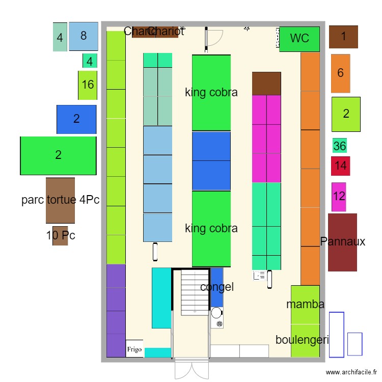 plant servion . Plan de 2 pièces et 186 m2